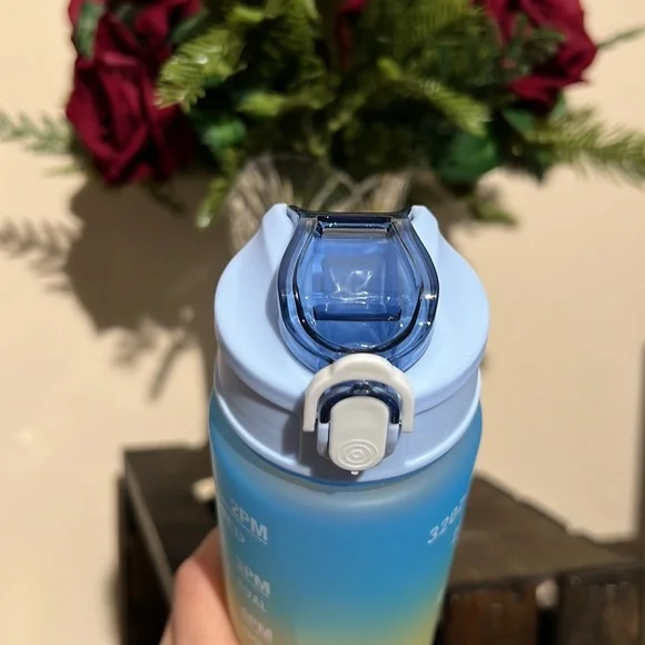 🌈 RAINBOW Water Bottle 25oz Motivational Fitness Jug with Time Markers - Picture 3 of 8